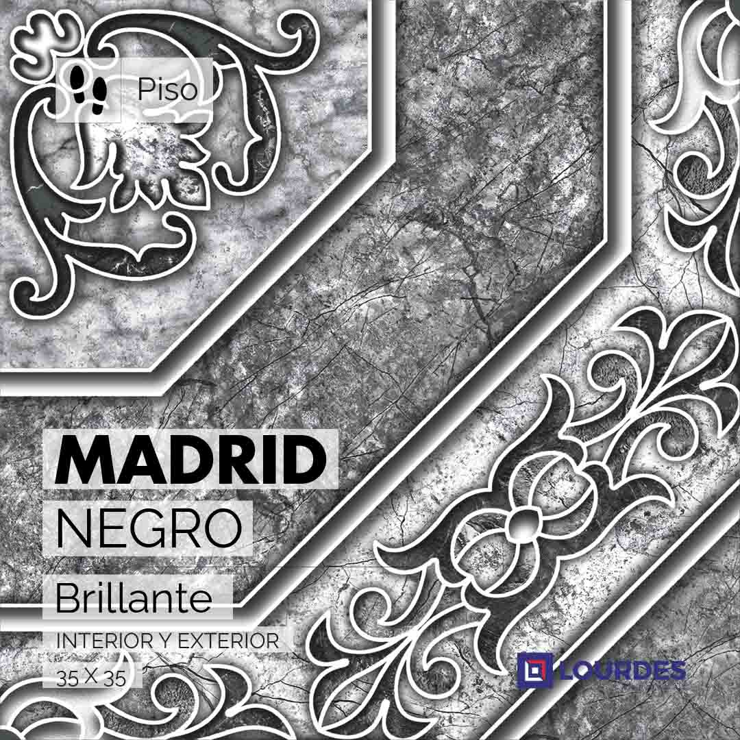 Madrid Brillante Negro_35x35