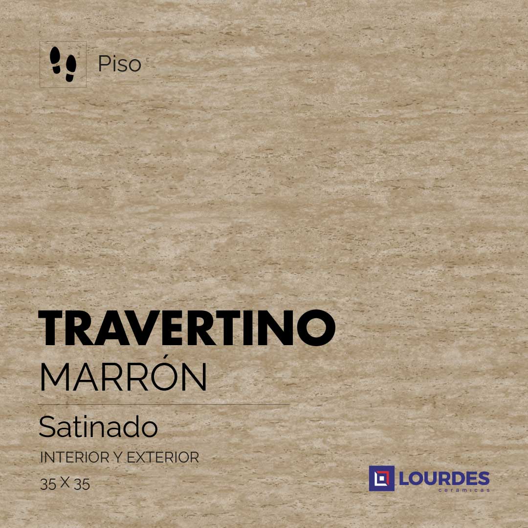 Travertino Satinado Marron_35x35