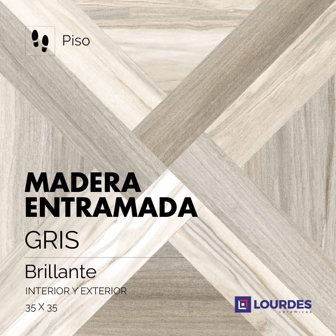 Madera Entramada Brillante Gris_35x35