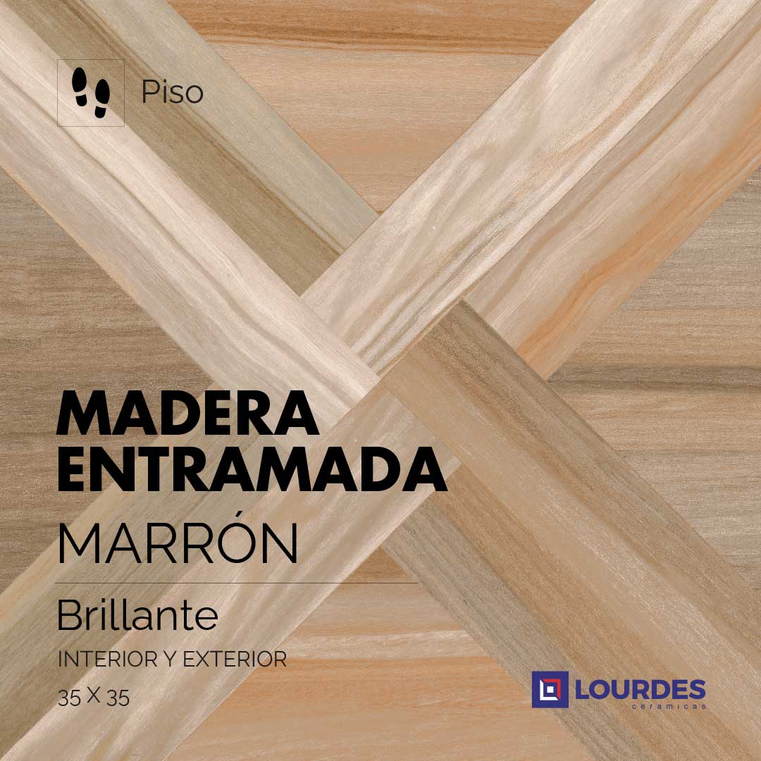Madera Entramada Brillante Marron_35x35
