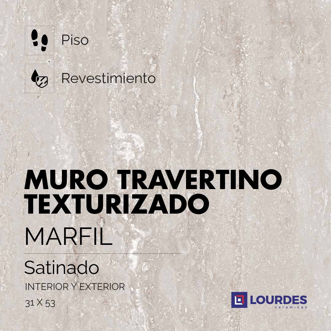 Muro Travertino Texturizado Marfil_53x31